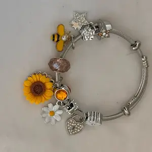Silver Color Charm Bracelet with Western Charm and Decorative Elements, Includes Silver Color Charms and Decorative colorful Elements
