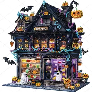 Adult 5D Discount DIY Starter Diamond Painting Kit Creative 1-Piece House Pattern Irregular Shape Crystal Diamond Painting Set Holiday Gift, Suitable for Living Room, Bedroom, Study, and Other Wall Decor Art - 30*30 cm/11.8*11.8 inches - Frameless