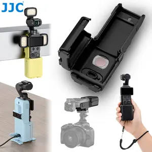 JJC Multifunctional Cage for Osmo Pocket 4 Pocket 3 Xtra Muse HandGrip Desk Stand Gimbal Protection Quick-Release Mount Magnetic Back Lightweight ABS Frame with 1/4"-20 Hole Storage Filter Lanyard Hole Won't Affect Charging