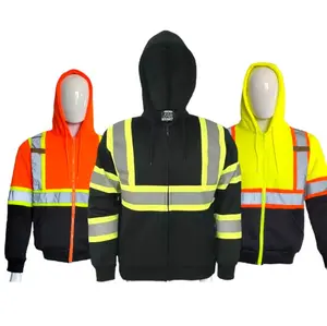 Zippup Safety Hooded Sweatshirt - Casual Men's Uniforms, Soft Fabric, Reflective Design, Available in Multiple Colors