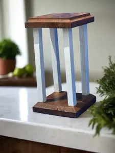 Farmhouse-style Wood Candle Holder Decor Walnut Ornaments Decoration