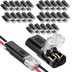 2-Pin LED Strip Connectors: Double-Wire Plug with Locking Buckle, Fast Solderless Low Voltage Quick Splice for DIY.