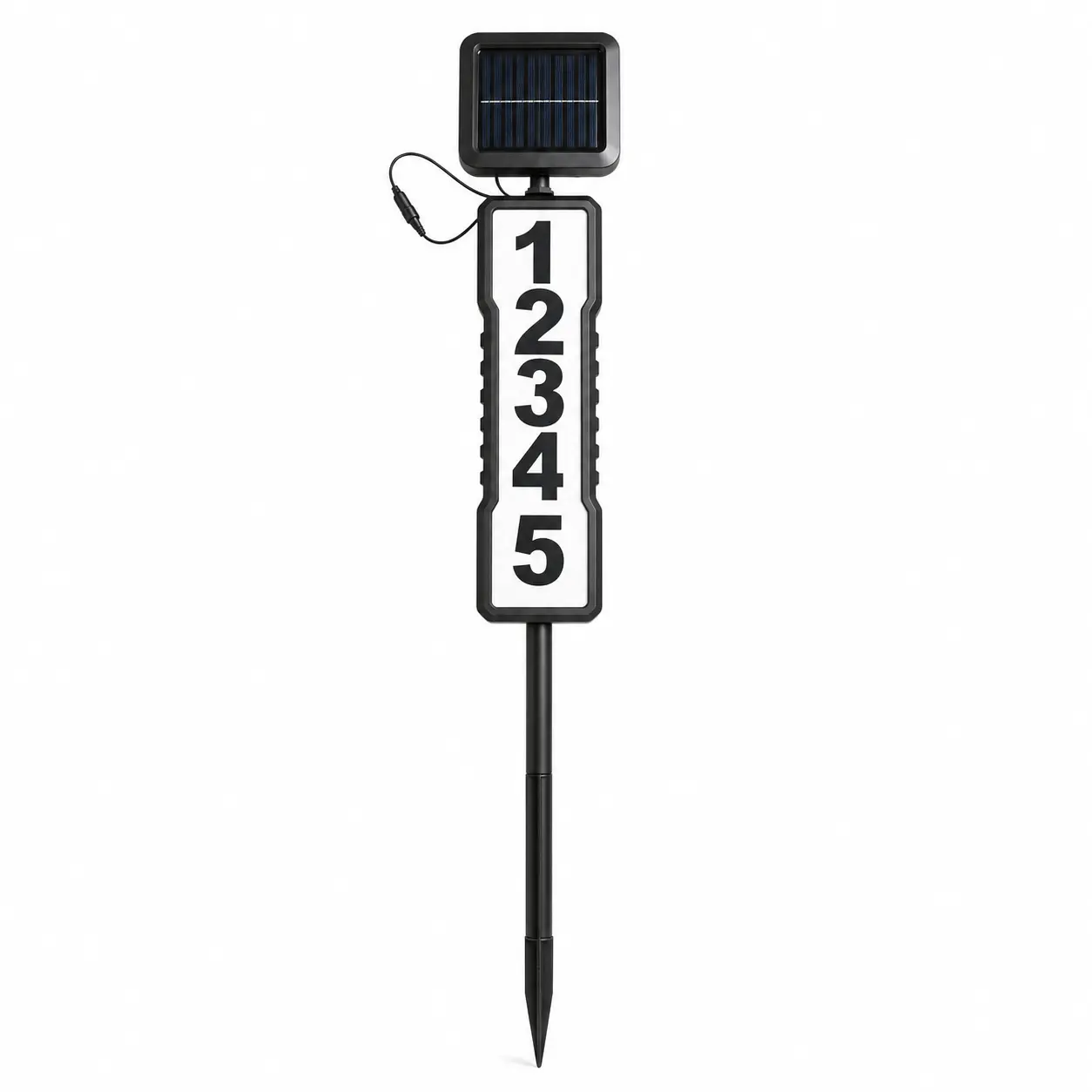 Solar Address Sign Light - Lighted House Numbers with 2 Lighting Modes, Auto On/Off Outdoor Marker, Ground Stake for Driveway, Garden