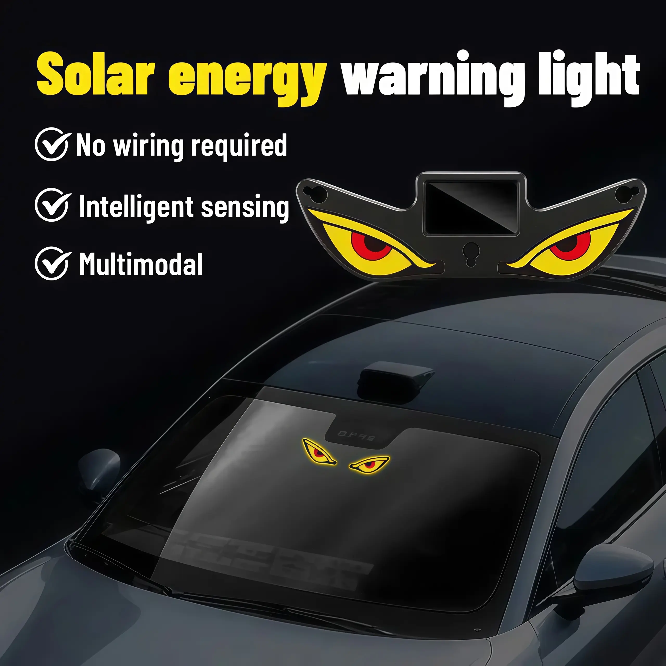 Car Rear Window Dynamic LED Display – Vampire Devil Eye Emoji Panel, Auto Decorative Light