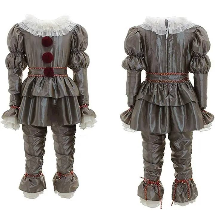Scary Clown Halloween Costume Cosplay Party Outfit Full Set Adults