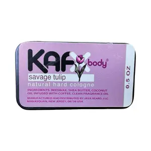 KA FX Body Savage Tulip Natural Hard Cologne Unisex with Beeswax & Shea Butter Alcohol-Free 0.5 oz Tin Long Lasting Fragrance Solid Form - Manufactured