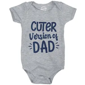 Cuter Version Of Dad Baby Bodysuit Funny Son Family Boy Graphic Novelty Jumper Funny Baby Onesies Funny Sarcastic Onesie Novelty Onesie Light Grey