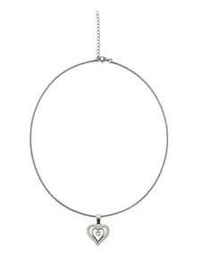 Women's Dual Heart Necklace, 1.5mm Round Chain, Elegant Love Symbol Jewelry, Perfect Gift for Special Occasions & Daily Wear