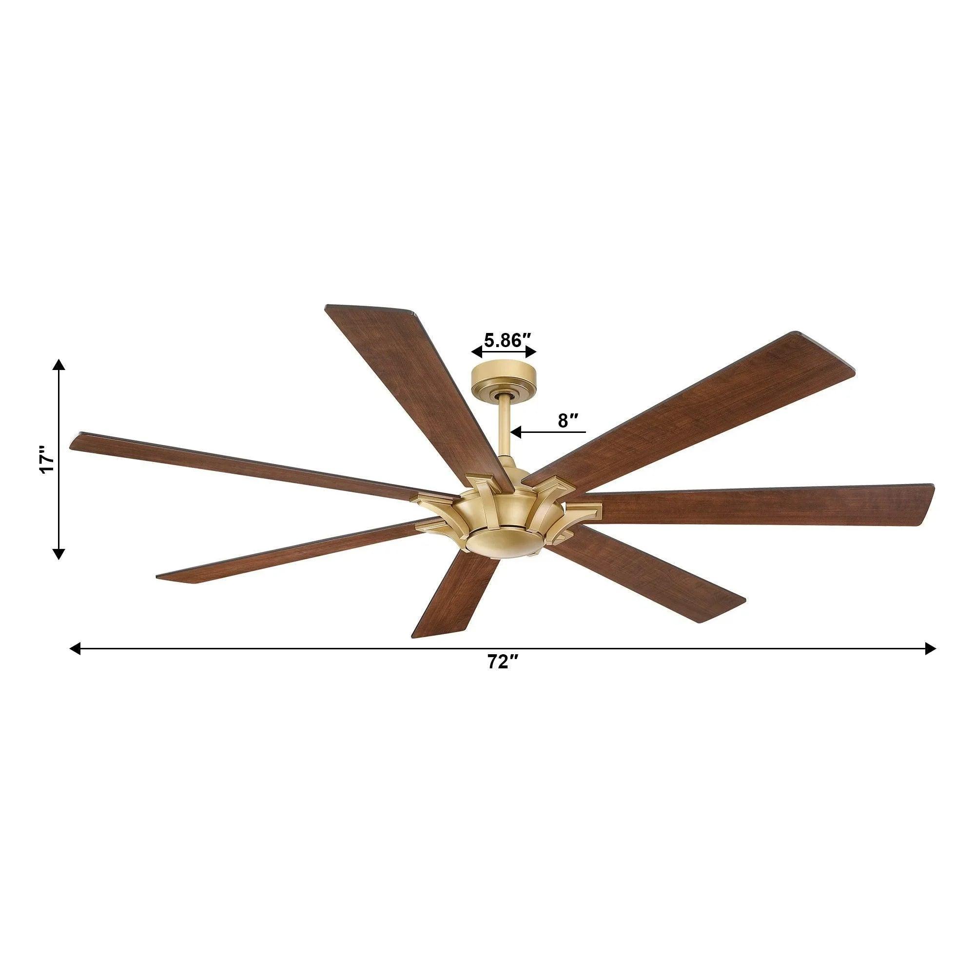 72 Inch 7-Blade Modern Rustic Ceiling Fan | Farmhouse Style