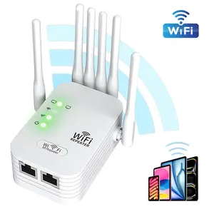 6-Antenna WiFi Extender,300Mbps WiFi Range Booster,WiFi Range Extender,Covers 12,000 sq. ft & 100 Devices, Repeater with Ethernet Port for Home, Office Use,Quick Setup,Game Essentials,Men Gifts