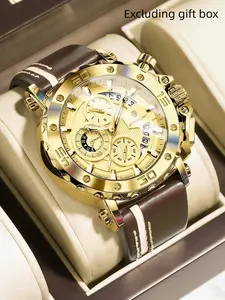 POEDAGAR Fashion and Leisure Men's Watch Night Light Waterproof Date Men's Sports Watch Business Nylon Leather Quartz Men's Watch Business Fashion Watches