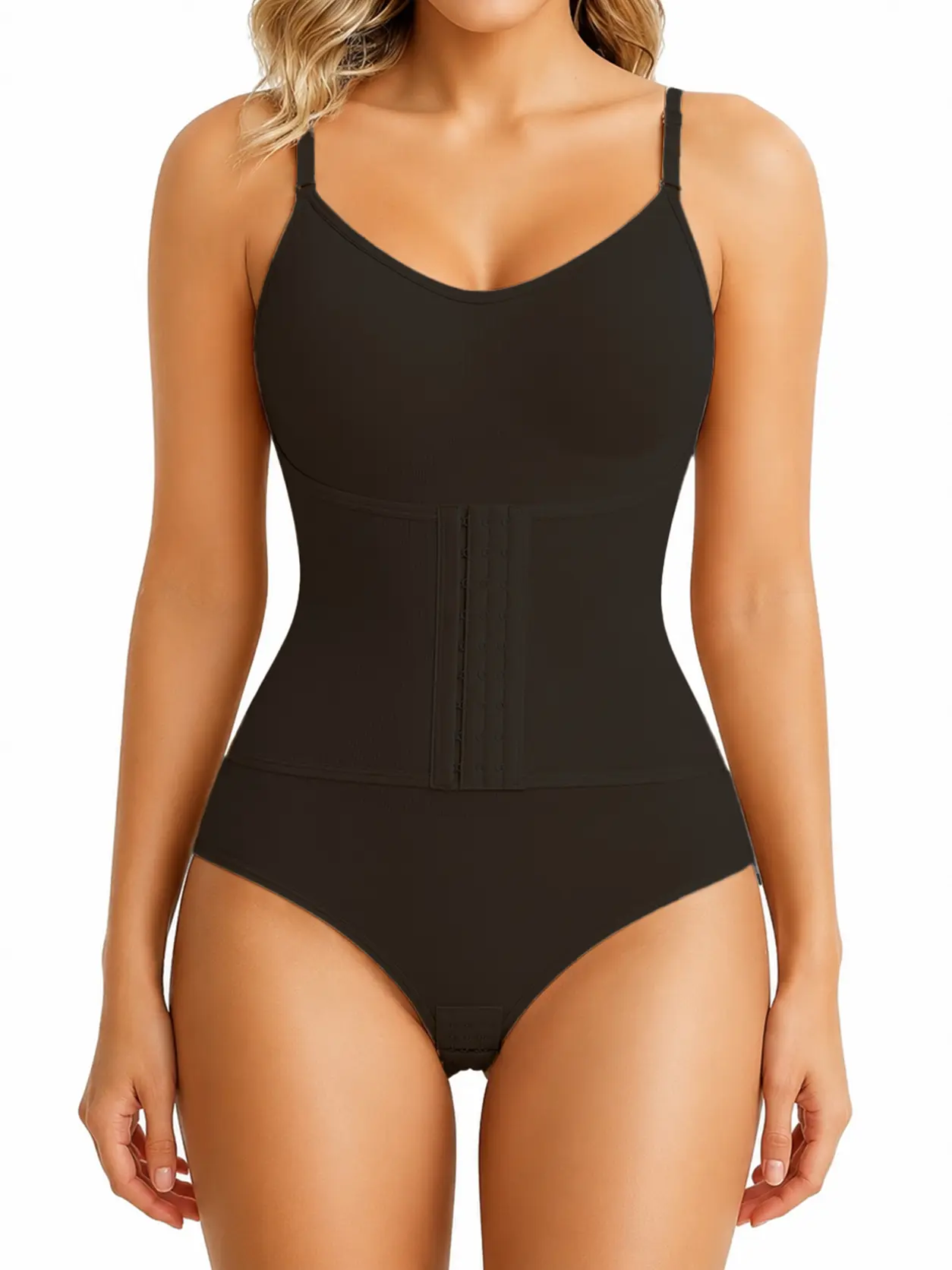 LUMIGIRL Sculpting Tummy Control Fajas Colombianas for Women Moldeadoras Shapewear - Seamless Round Neck Bodysuit Waist Trainer with Open Crotch for All Day Comfort