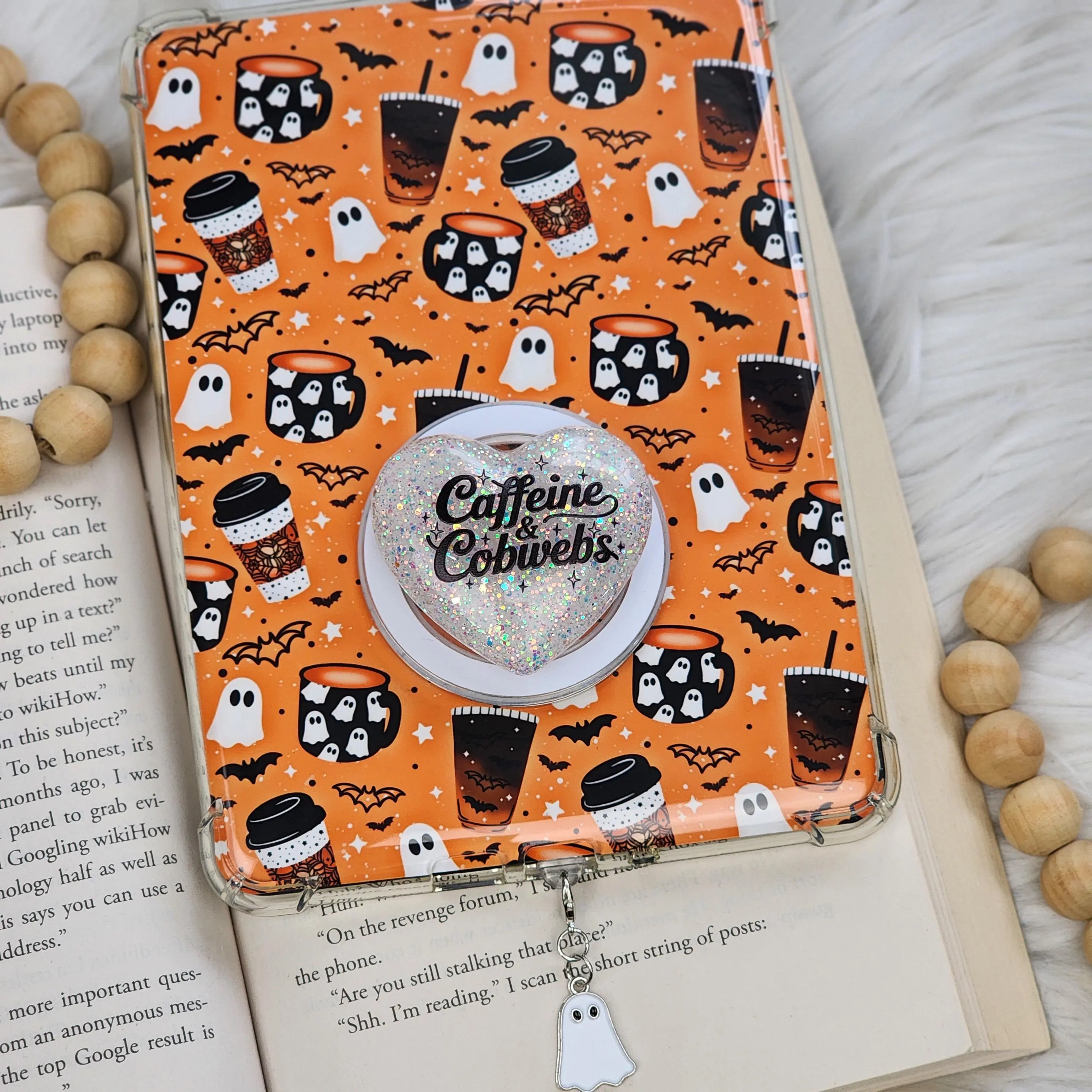Kindle Accessories Set | Boos and Brews | Insert, Grip & Charm