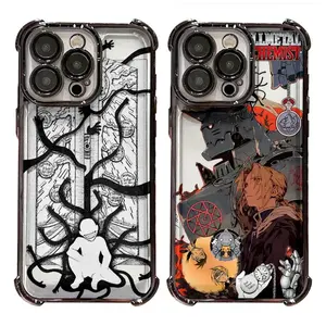 Anime Fullmetal Alchemist Black Phone Cases For iPhone 17 16 15 14 13 12 11 Promax Pro Air Plus Anti Fall Airbag protection Shockproof Protective Cover Gift For Christmas Halloween Birthday