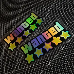 1PC Personalised Limited Edition Five-star WANTED Waterproof Car Stickers Window and Bumper Decorative Stickers for Cars Trucks Motorbikes Electric Cars Scooters Helmets Chassis Laptops Body Scratches Masking Vinyl Waterproof Decals