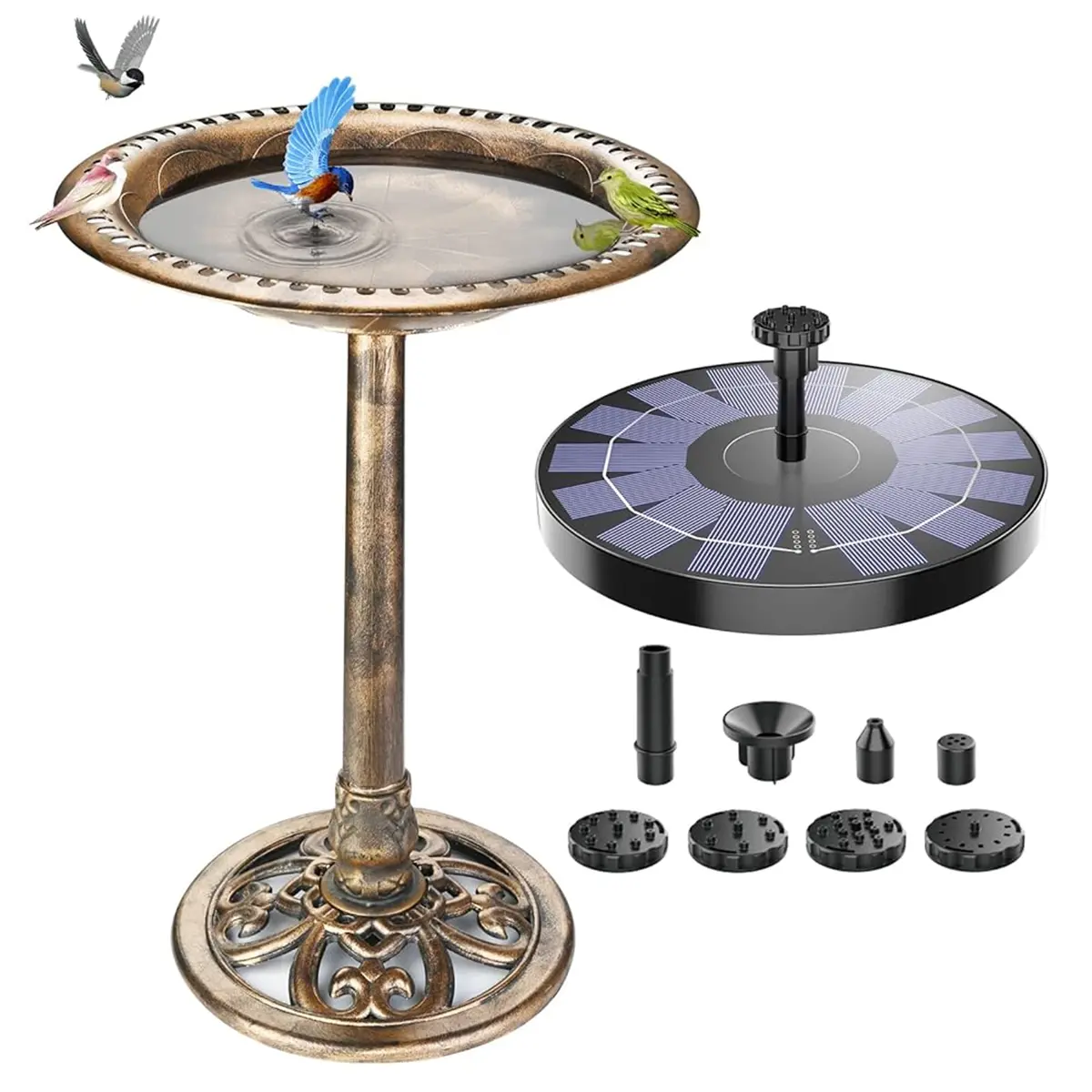 With Solar Fountain  Brown