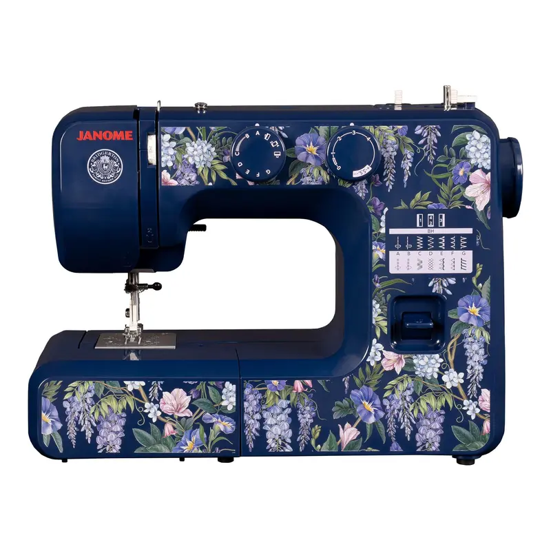 Navy floral sewing machine