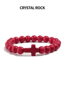 Unisex Cross Beaded Bracelet, Adjustable Fashion Accessory for Daily Wear, Perfect Gift Choice for Any Occasion