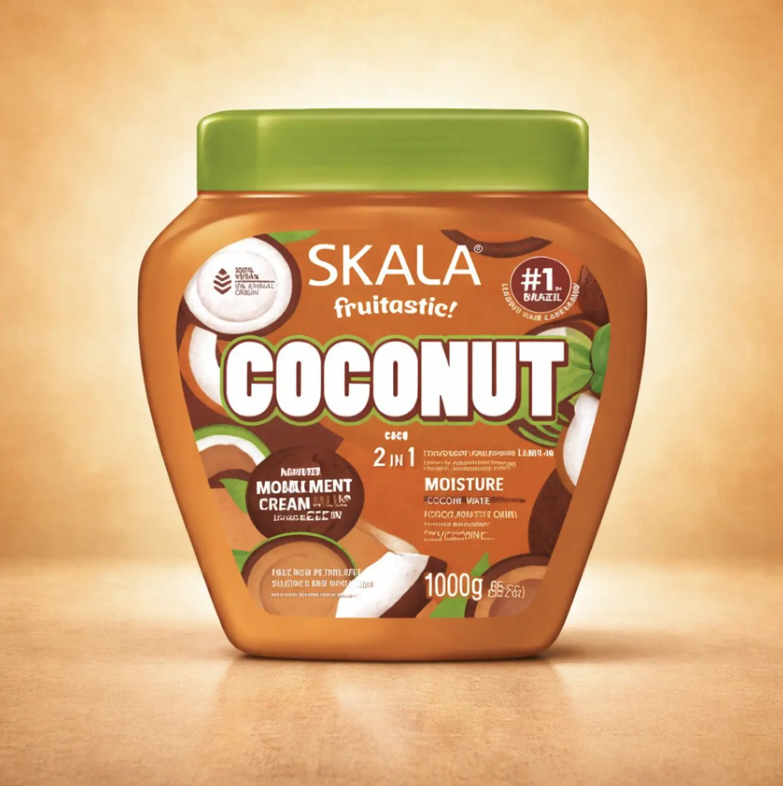 [Mother's Day Special] NEW! Skala Coconut Oil Hair Cream – 2-in-1 Treatment & Styling | 1000g | Moisturizes Curls | Vegan & Sulfate-Free for Curly Hair (3ABC) Haircare Hair Texture Enhancer Hair Masks, Damaged Hair Care, Silky Shine