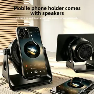 New 4-in-1 Wireless Induction Bluetooth Speaker, 360° Rotating Phone Stand, RGB Ambient Lights, 9D Surround Sound Desk Tech Gadget Gift for iPhone Android, Bluetooth Speakers, Speaker Bluetooth