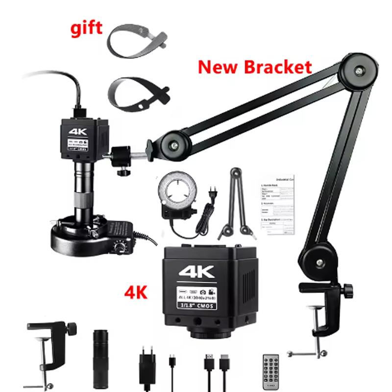 4K Electronic Digital Microscope For Soldering HDMI USB imx678 Sensor Industrial Camera With Software 150x Lens Folding Bracket 4K Electronic Digital Microscope For Soldering HDMI USB imx678 Sensor Industrial Camera With Software 150x Lens Folding Bracket