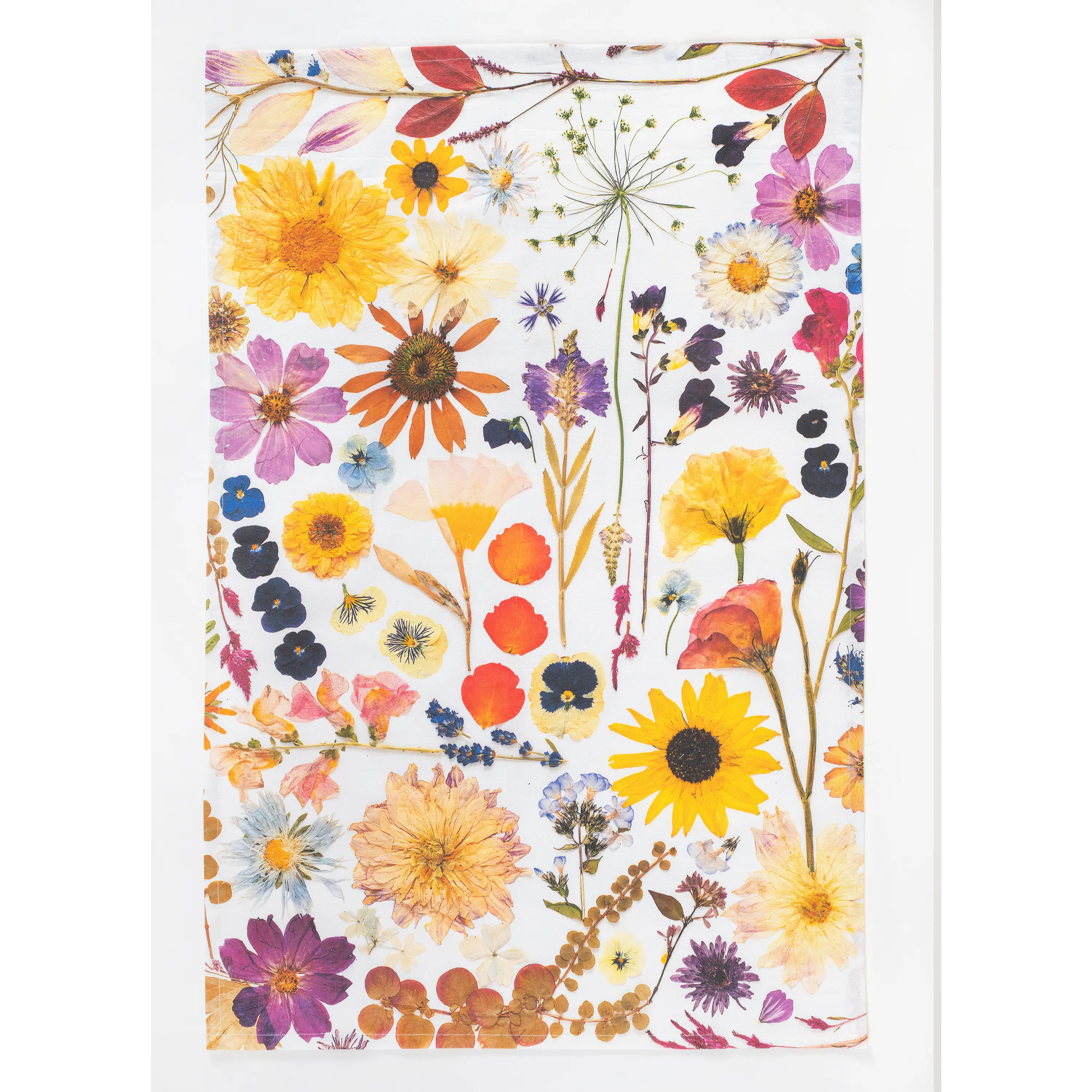 Pressed Flower Tea Towel –Charlie's Garden | Botanical Cotton Kitchen Towel