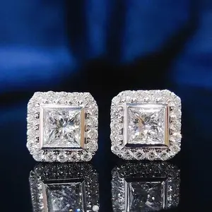 Luxury-Style 11mm Square Zirconia Stud Earrings| Minimalist & Versatile Design| Elegant & Chic Earrings