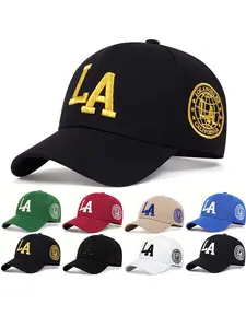 LA Letter Embroidered Baseball Cap, Casual Outdoor Sports Hat for Men & Women, Adjustable Sun Protection Cap for Daily Wear