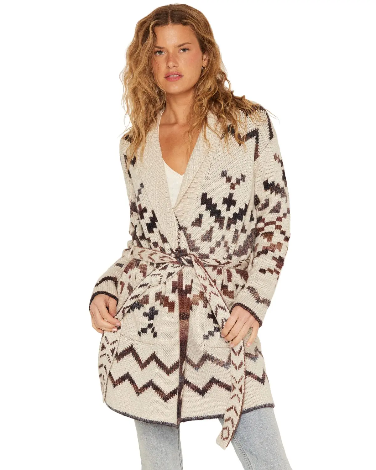 Idyllwind Women's Women'S Sugartree Southwestern Print Cardigan - Iwfa24sw94-Crm
