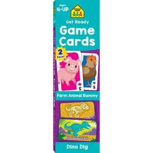 Get Ready Game Cards Farm Animal Rummy & Dino Dig (2-Pack)