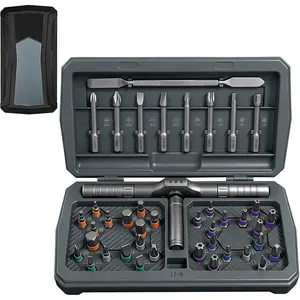43 in 1  Ratchet  Set, DIY Ratchet  Set, Multi Bit  Drive Set with Detachable Ratchet Handle, Portable Gray Repair Tool Kit for Furniture, ,