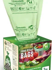 UNNI Compostable Trash Bags, 3 Gallon / 11.35 Liter, 100 Count, Extra Thick 0.71 Mil Small Kitchen Food Scrap Bin Liners, Certified by BPI, CMA & OK compost HOME, Meets the ASTM D6400 Standard
