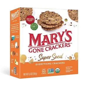 Mary's Gone Crackers Super Seed Crackers, Organic Plant Based Protein, Gluten Free, Everything, 5.5 Ounce (Pack of 1)