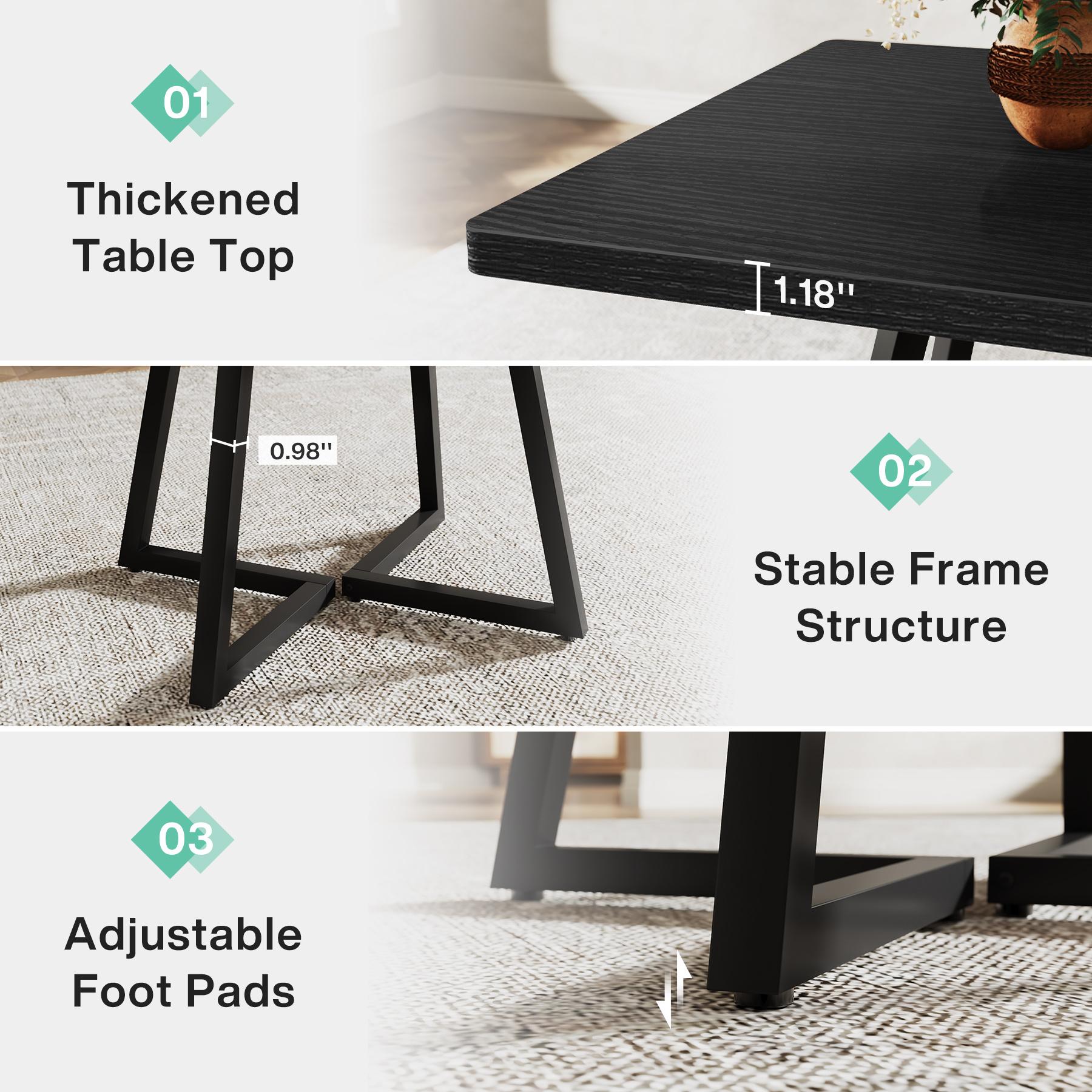 LITTLE TREE Square Dining Table for 2, 31.5" Industrial Dinner Table with Metal Base, Kitchen Table for Dining Room, Small Space, Apartment