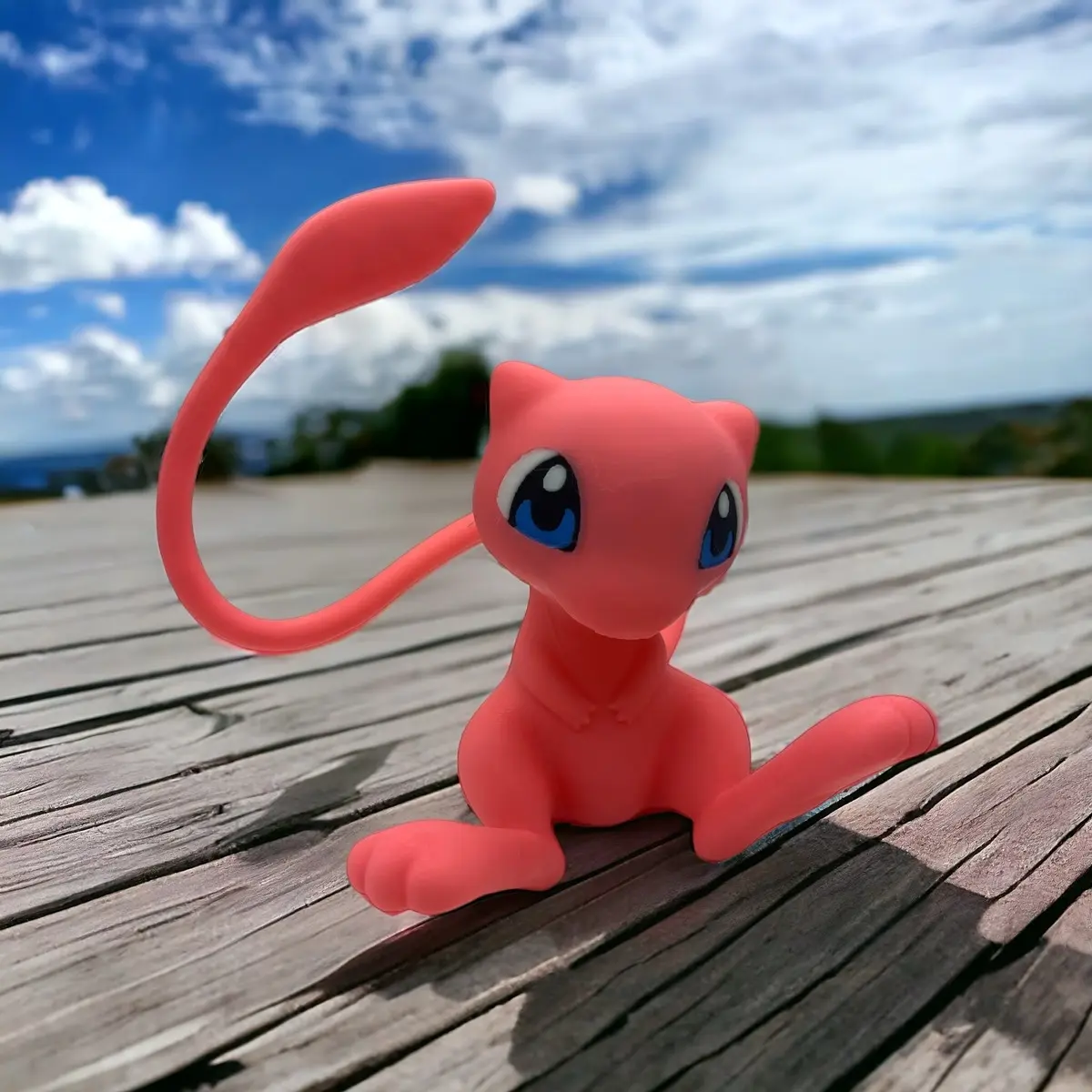 Mew 3D Printed Figure Statue 6” - Ornament for Pokémon Fans and Collectors
