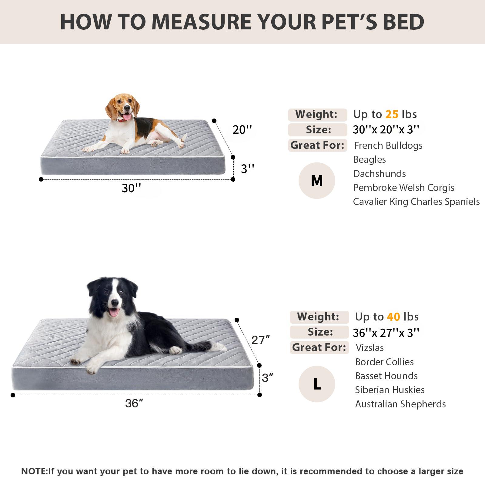 Orthopedic XXL Dog Beds Large Sized Dog, Waterproof Extra Large Dogs Bed with Removable Washable Cover, Multi-Needle Quilting Dogs Crate Bed
