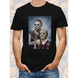 Halloween Print Men's Cotton Top, Casual Short Sleeve Crew Neck T-shirt, Clothing For Outdoor Fabric Menswear