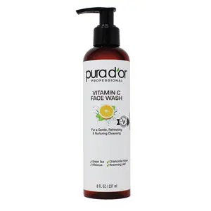 PURA D'OR Vitamin C Face Wash 8oz (237ml) – Vitamin C Cleanser, Glowing Skin, Dark Spots, Hyperpigmentation & Uneven Skin Tone Face Wash for both Women & Men
