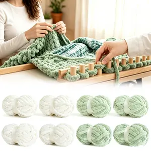 HOMBYS 8 Jumbo Pack Chunky Chenille Yarn,multicolor yarn for hand knitting– Super Thick Chunky Yarn for Crocheting，DIY Crafts -Extra Soft Bulky Fluffy (27yds,8 oz Each Skein)