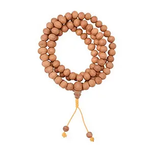 Mandala Crafts Natural Wood Mala Beads Necklace – Sandalwood Japa Mala Beads 108 Necklace – 108 Mala Beads Bracelet Mala Prayer Beads Necklace for Men Women Mala Meditation Beads
