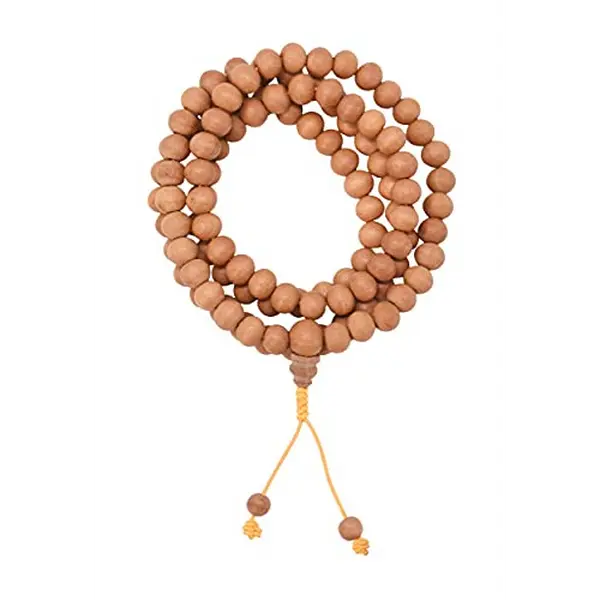 Mandala Crafts Natural Wood Mala Beads Necklace – Sandalwood Japa Mala Beads 108 Necklace – 108 Mala Beads Bracelet Mala Prayer Beads Necklace for Men Women Mala Meditation Beads