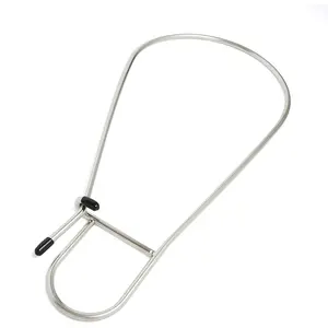 Stainless Steel Large Fish Holder Fish Stringer with 36'' Steel Lanyard for Kayak Spearfishing Speargun Fishing Freediving Scuba Diving (No Clip)