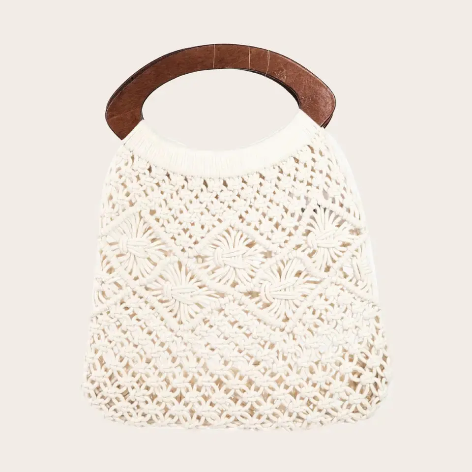 Boho Braided Handbag - Ivory