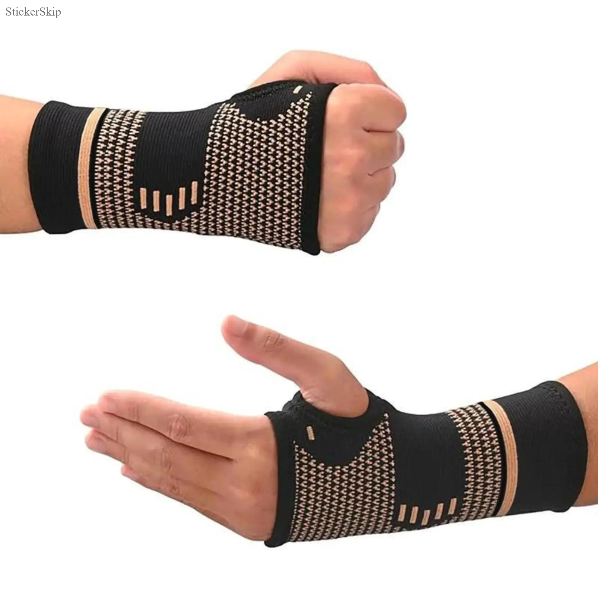 2026 New Copper Infused Wrist Compression Sleeves (1 Pair), Breathable Comfortable Support for Arthritis, Tendonitis, Sprains & Carpal Tunnel, Flexible Slim Fit for Workout, Weightlifting, Daily Use, Effective Wrist Brace for Men & Women