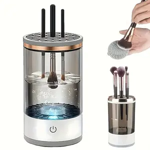 Electric Makeup Brush Cleaner with USB Interface Automatic Brush Washer Ultrasonic Vibration Deep Cleaning Portable Design Makeup Tools Cleaner Cosmetic Brush Holder Powered
