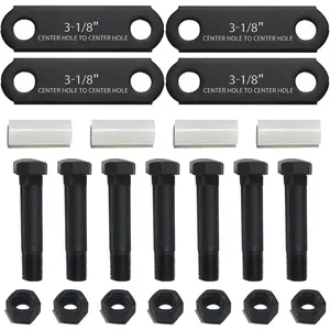 1Set Tandem Axle Trailer Shackle Kit 3-1/8" Straps with 7 Bolts 7 Nuts for Double Eye Leaf Spring 3500 lbs-7200 lbs Axles