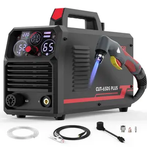 YESWELDER CUT-65DS-PLUS 110/220V Non-HF Plasma Cutter 65Amp | Non-Touch Pilot Arc & Central Connector Torch | 4-in-1 Multi-Functional Metal Cutting Machine with Plate/Grid Cutting, Gouging & Marking