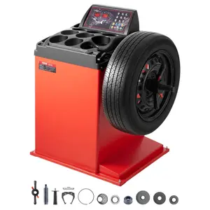 VEVOR Tire Changer Machine, 18 Spindle, Durable Tire Balancer with 4 Size of Conic 45# Steel, Reinforced Tire Balancer with Complete Measuring Tools Multi - Compartment, Fit for 1.5 - 18 Wide TireVEVOR Super Brand Day