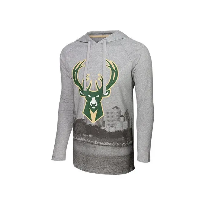 Stadium Essentials Atrium Milwaukee Bucks Long Sleeve Hooded T-Shirt