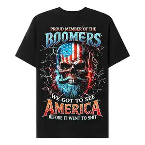 Chaosmoda Boomers Proud Member Of The Boomers We Got To See America Custom Year Skull T-shirt Crewneck Breathable
